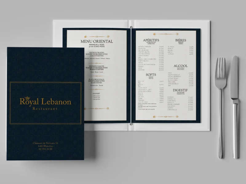 Présentation mise en page - Menu Royal Lebanon